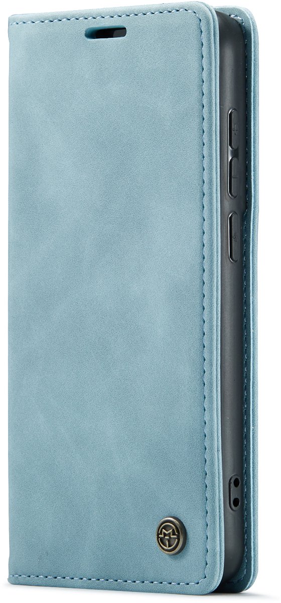 Casemania Hoesje Geschikt voor Oppo A60 5G - Aqua Blue - Dunne Portemonnee Bookcase met kaartvakken - Slim Wallet Case