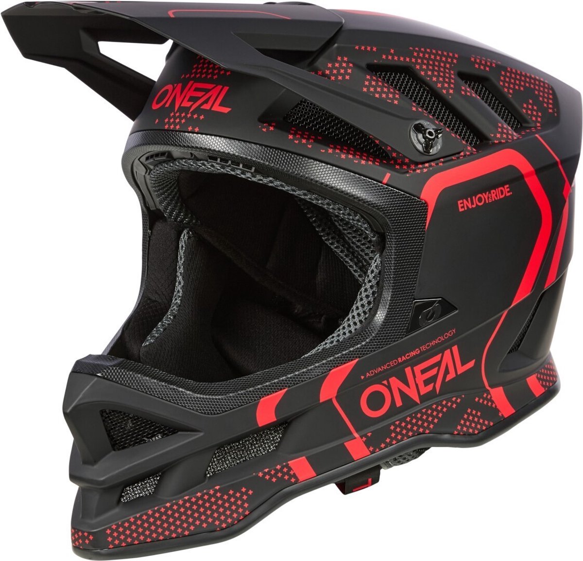 O'NEAL Blade Polyacrylite Strike Matt Black Red Downhill Bicycle Helmet - Maat XS - Bicycle Helmet