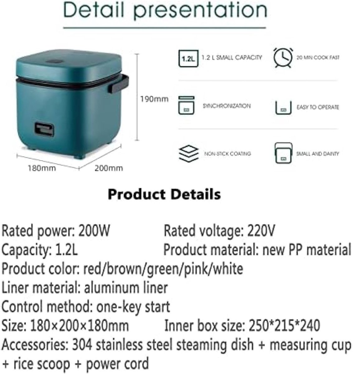 RFWR® Digitale Slowcooker met Programmeerbaar Display en 1,2L Capaciteit – foto 8