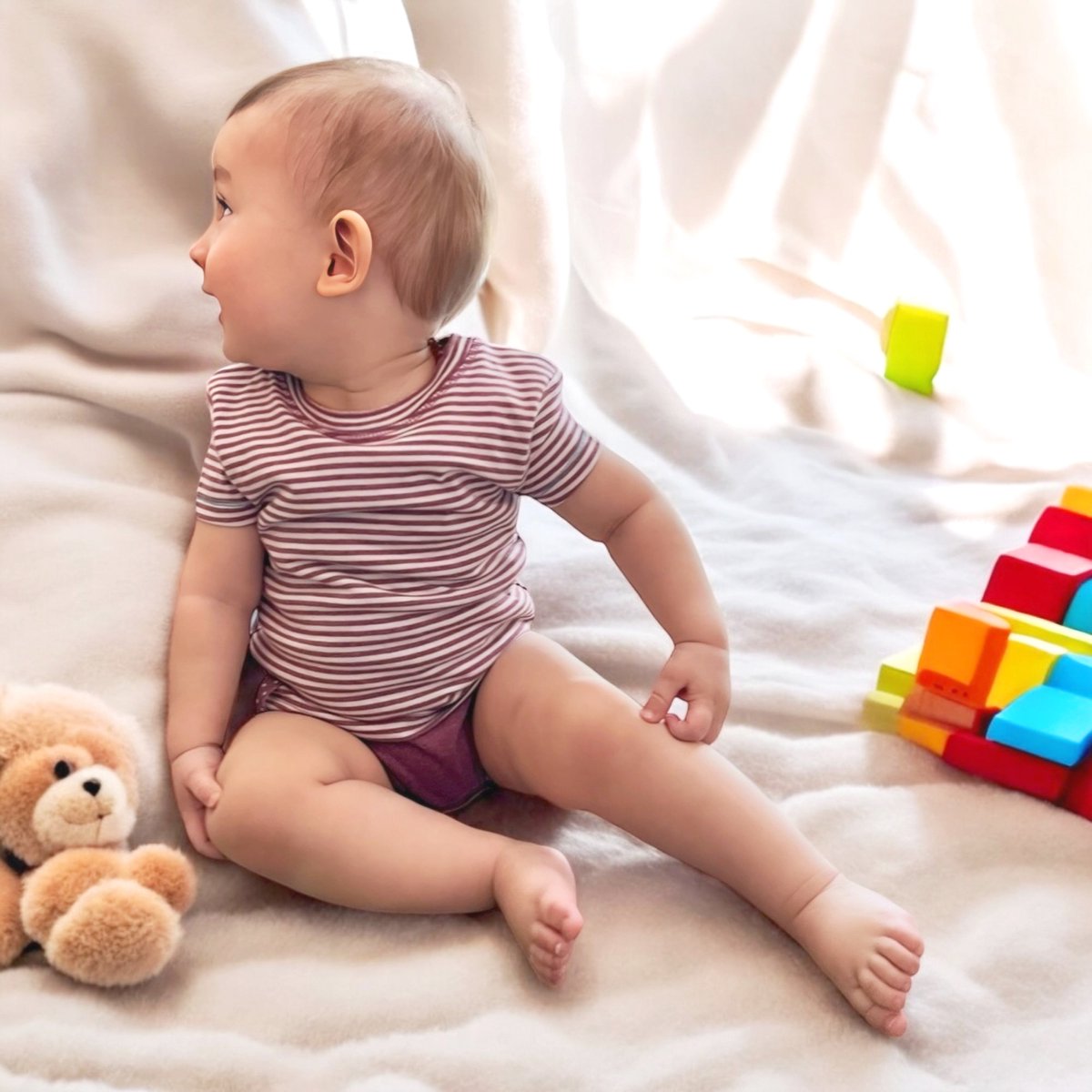 Baby T-shirt met korte mouwen OrganicEra Organic Baby S/S T-shirt body gestreept