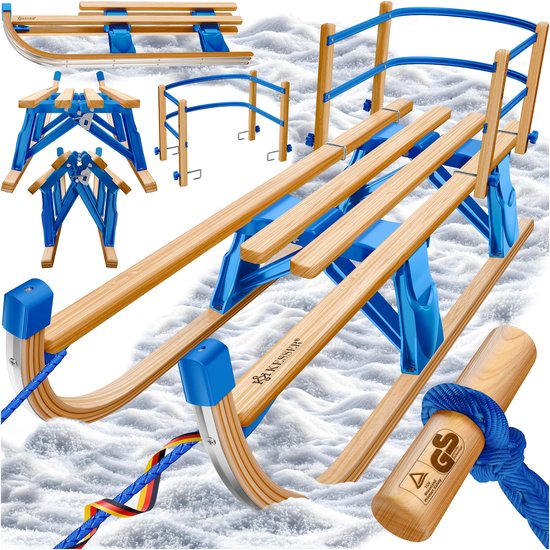 Classic Wooden Sledge Davos Style 100cm - Snow Sleds Online U.K