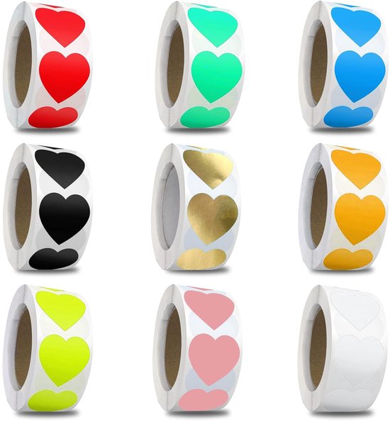 Sluitsticker hartje goud | 10 stuks