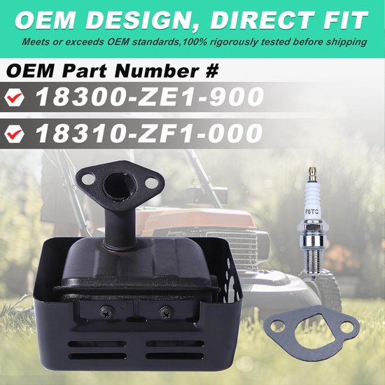 Geschikt voor Uitlaatdemper met uitlaatpijp voor Honda GX160 GX200 5,5 pk 6,5 pk motor, vervangende onderdelen voor tuingereedschap 18300-ZE1-900 van Merkloos	 — afbeelding 2