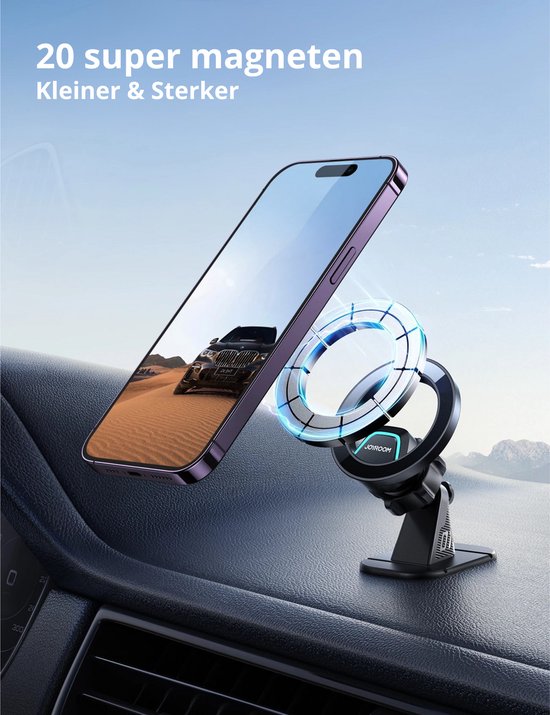 Joyroom MagSafe Auto Telefoonhouder – Dashboard Houder – 360° Draaibaar – Universeel – Sterke Magneet – Zwart