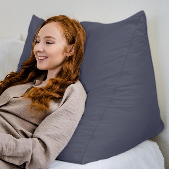 INFANZIA Wigkussen, rugkussen, boekenkussen voor bed, bank, traagschuim, leeskussen, wasbare overtrek