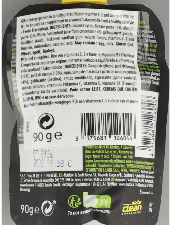 Isostar Actifood - Energieboost - Passievrucht, Mango & Banaan - 8 x 90 gr van Merkloos — afbeelding 3
