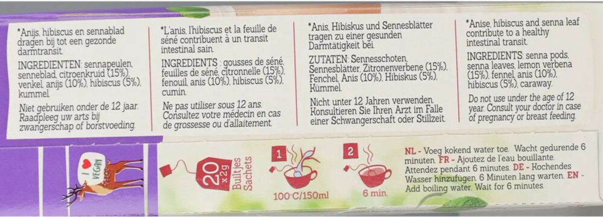 Damhert - Wellbeing Thee Stoelgang - 12 x 20 stuks - Voordeelverpakking