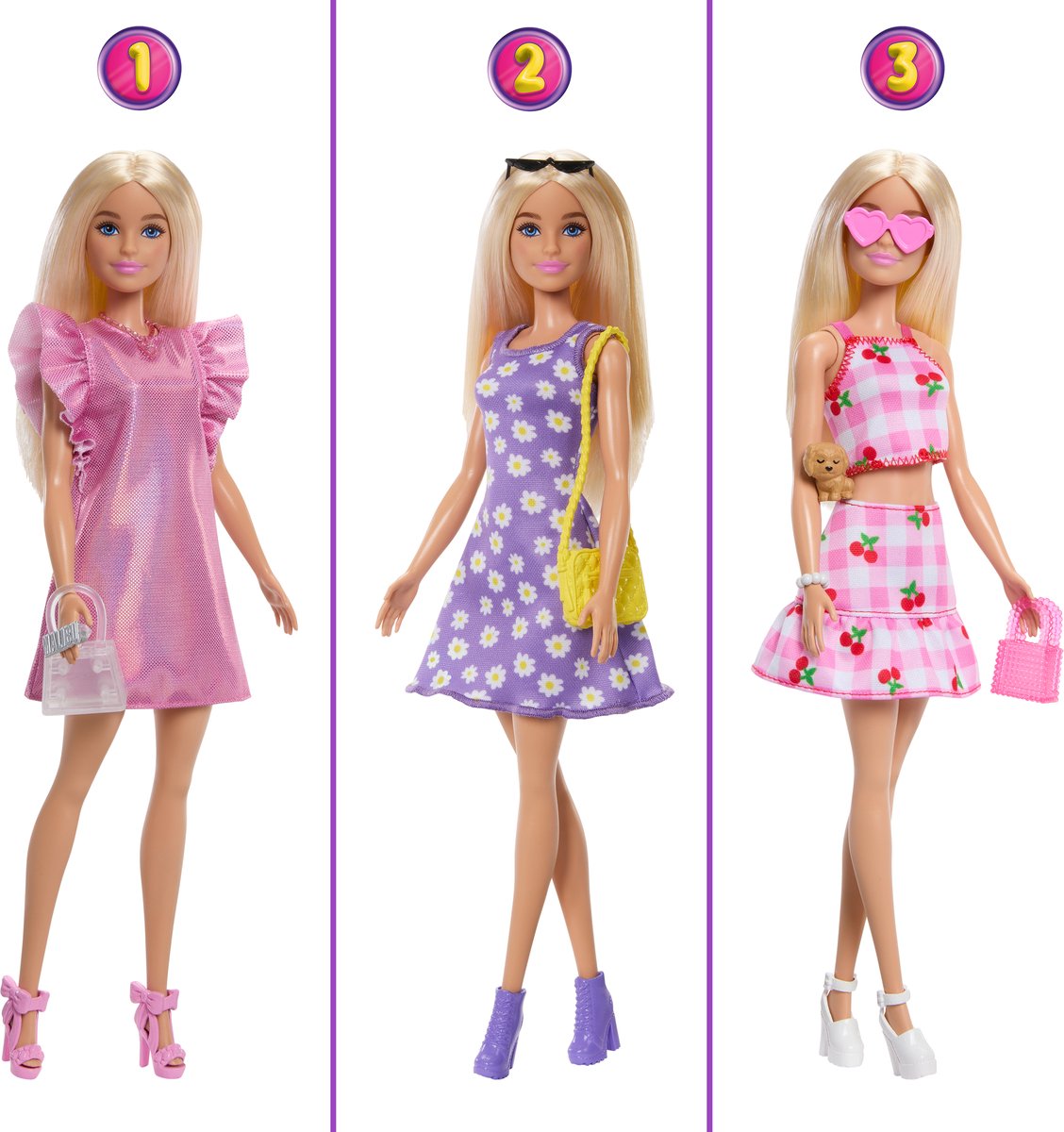 Barbie Super Kledingkast – Modepop met 25+ Stukken, Roze Glitterkast & Kaptafel — afbeelding 7
