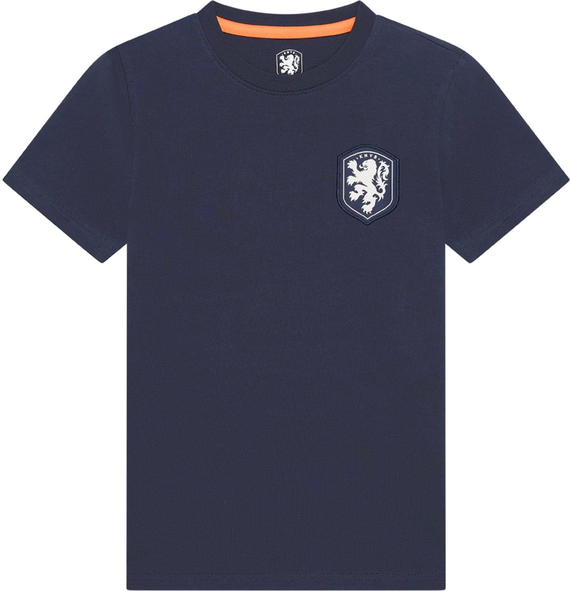 Nederlands Elftal Logo T-Shirt Kinderen - Maat 116 - Navy - Jongens & Meisjes - KNVB - Fankleding - Voetbal - Officiële Merchandise - Donkerblauw