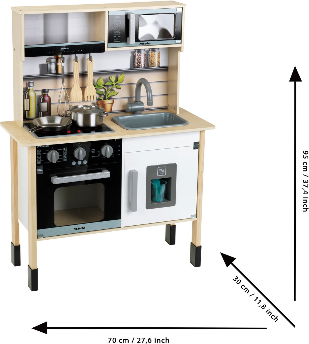 Klein Toys - Miele-speelkeuken - aanrechtblad van 55 cm hoog - incl. licht en geluidseffecten - hout — afbeelding 2