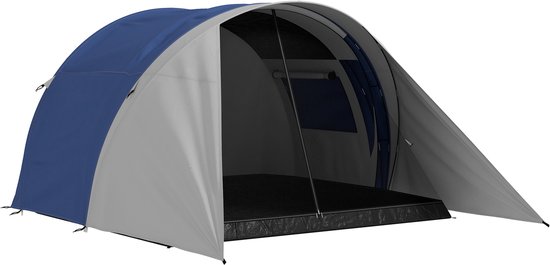 Outsunny-Kampeertent-Oxford-stof-390x315x188cm-Blauw en grijs