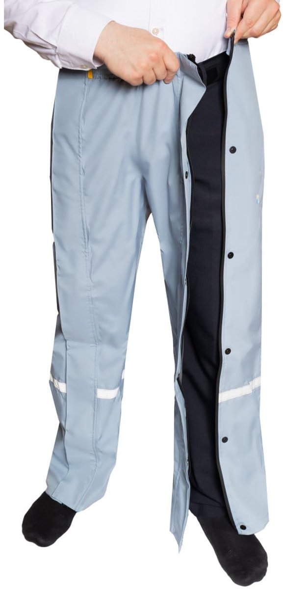 Hello Rain ZipDry Pro – Regenbroek 3-Lagen met Zijrits Lichtblauw XS