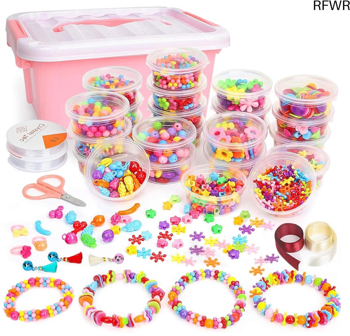 RFWR® 2000 Stuks Kinderkralen Set - Creatieve Kralenkit voor Sieraden Maken en Knutselen
