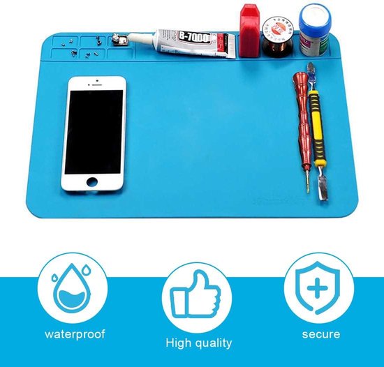 Allecto Plus - Silicone Werkmat Elektronica - Blauw - 75x30 cm