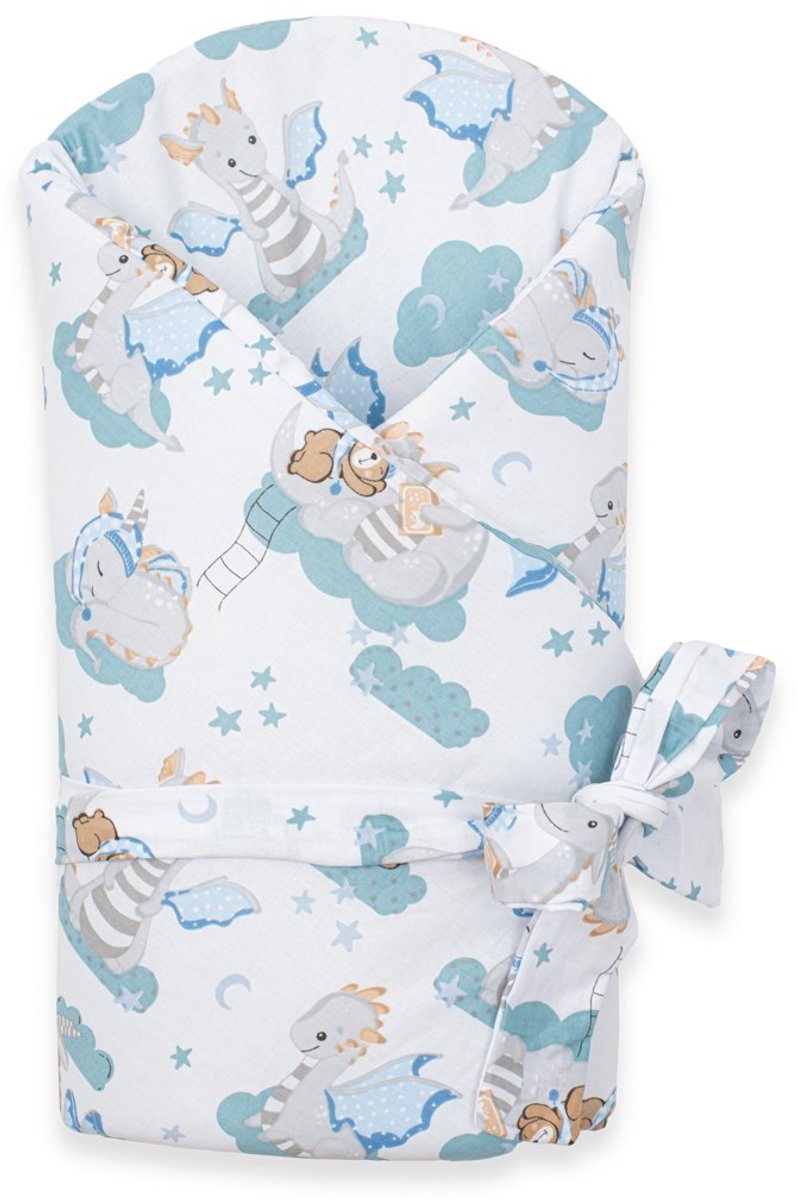 New Baby - Wikkeldeken - Wikkeldoek groen 80x80 cm katoen met klittenband - Babydeken - Wikkeldoek - Babydraak - Anti-allergisch - Hypoallergeen - Wikkeldeken - Babydeken - Wikkeldoek