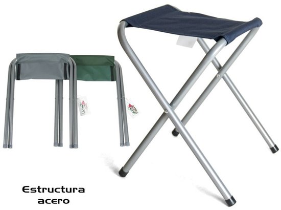 Gerimport Opvouwbare stoel - grijs - kunststof/metaal - 35 x 38 cm - klapstoel camping van Gerimport — afbeelding 4