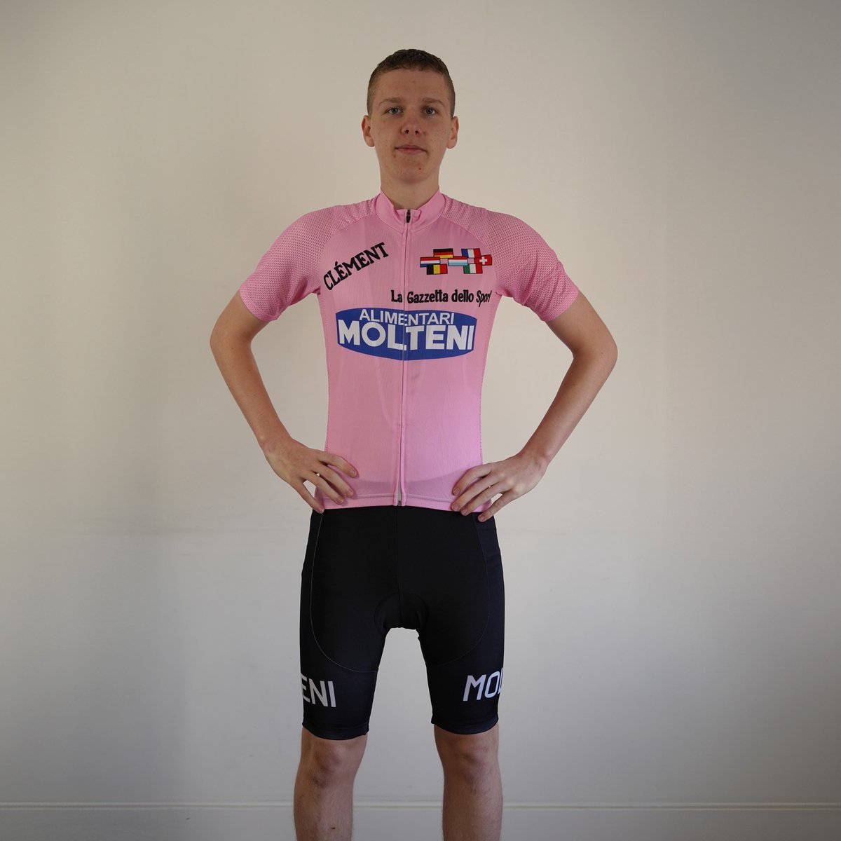 Molteni roze - wielershirt - koerstrui - retro - vintage - maat XL