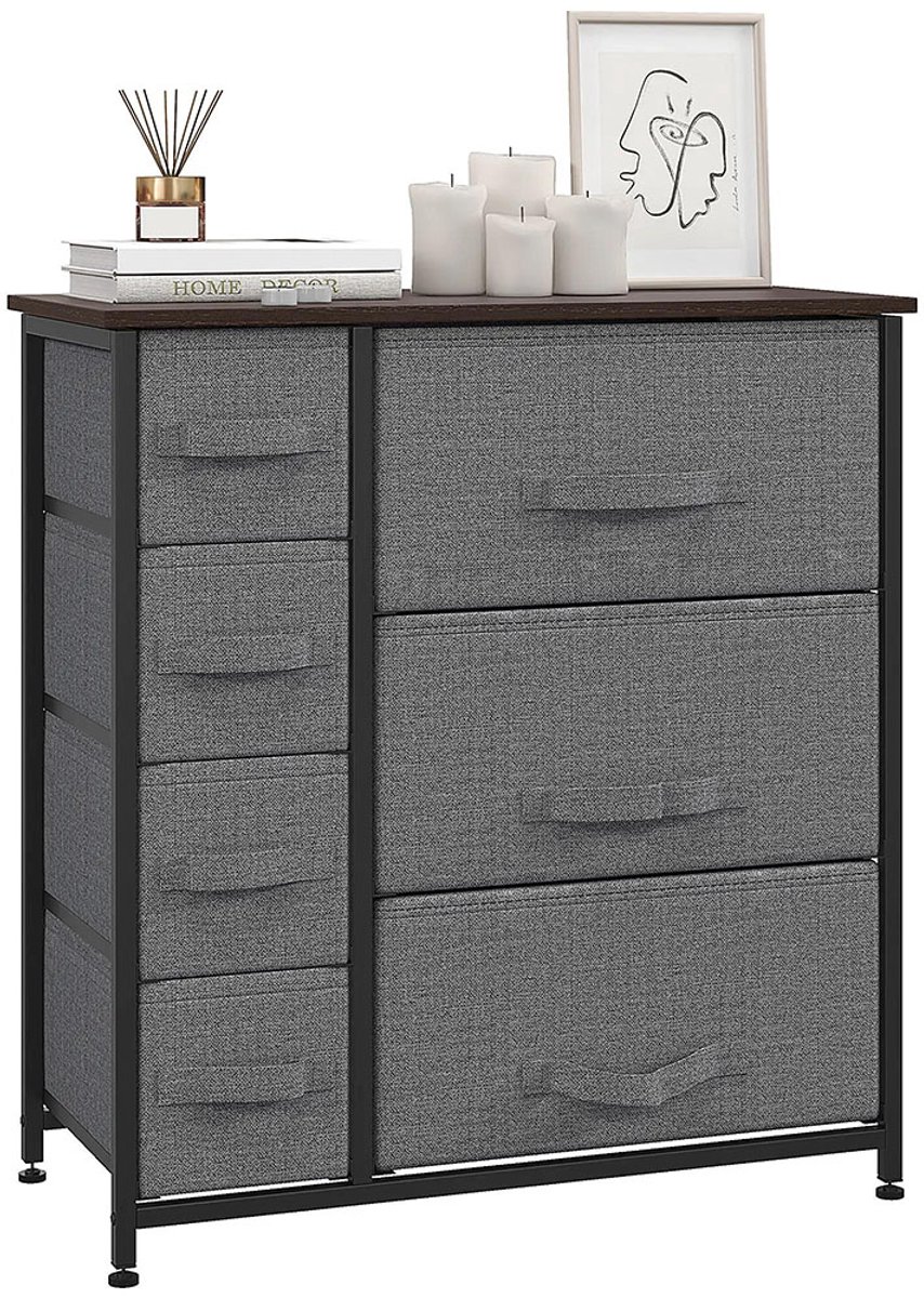 Sweiko Dressoir - Ladekast - 7 lades - Metalen frame - 63.5 x 30 x 71 cm - Donkergrijs