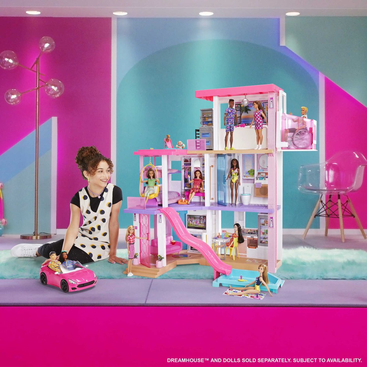 Barbie Glam Cabrio Auto - Poppenvoertuig — afbeelding 9