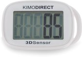 KIMO DIRECT Stappenteller met Clip en Draagkoord - Stappen Tellen - Activity Tracker - 3D Sensor - Groot Scherm - Wit