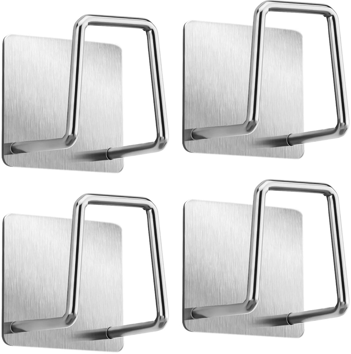 Sponshouder - Roestvrij staal - Zelfklevend - 4 stuks - Zilver