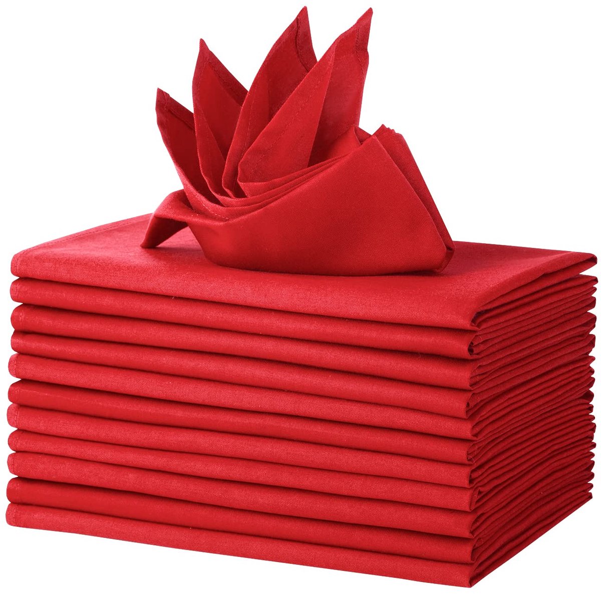 Stoffen servetten - 12 stuks - rood - 100% katoen - wasbaar