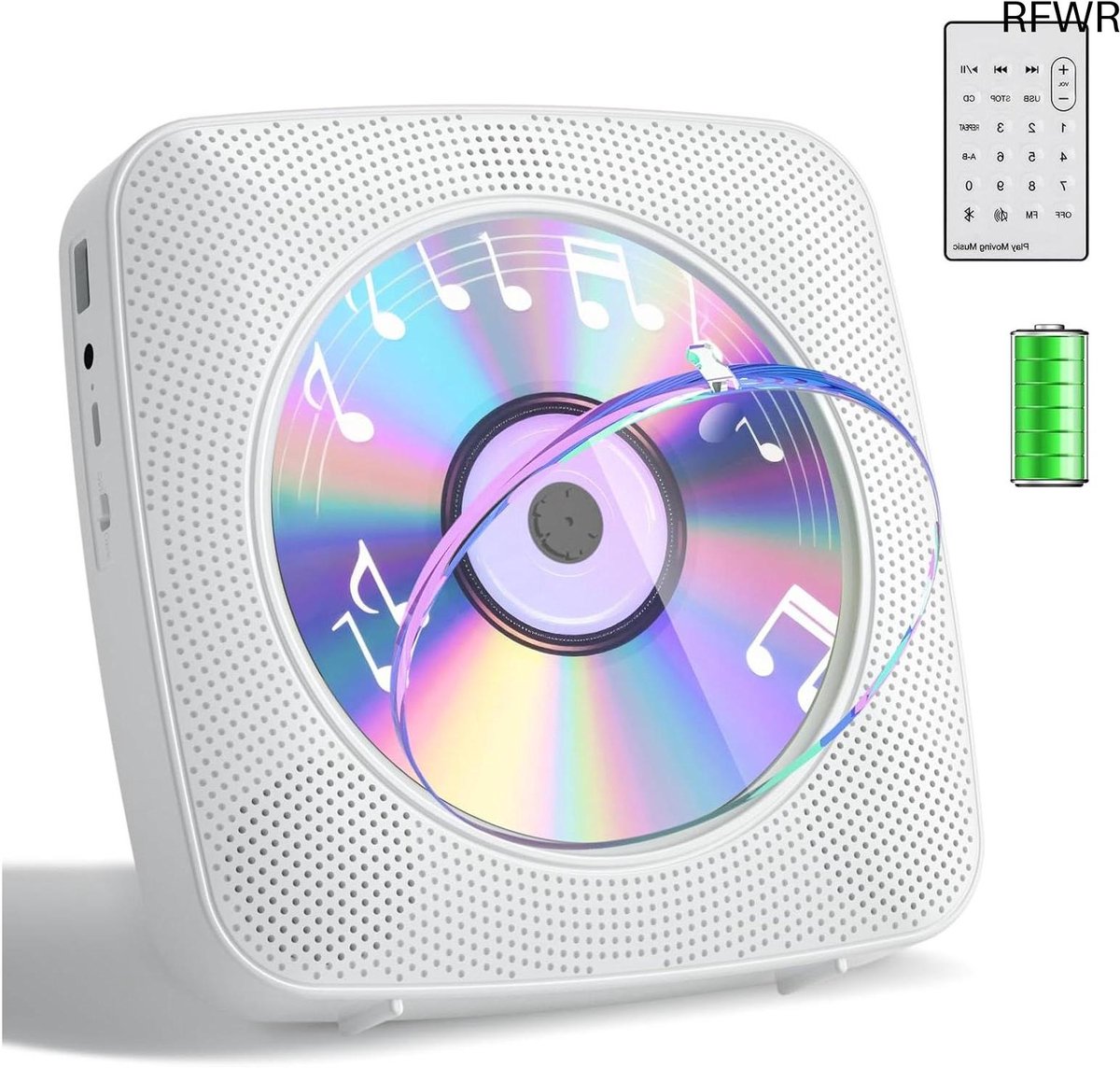 RFWR® Draagbare Bluetooth CD-speler met luidsprekers en afstandsbediening - 1800 mAh