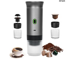 RFWR® Draagbare 3-in-1 Koffiezetapparaat voor Capsules en Gemalen Koffie - Ideaal voor Thuis, Kantoor en Reizen