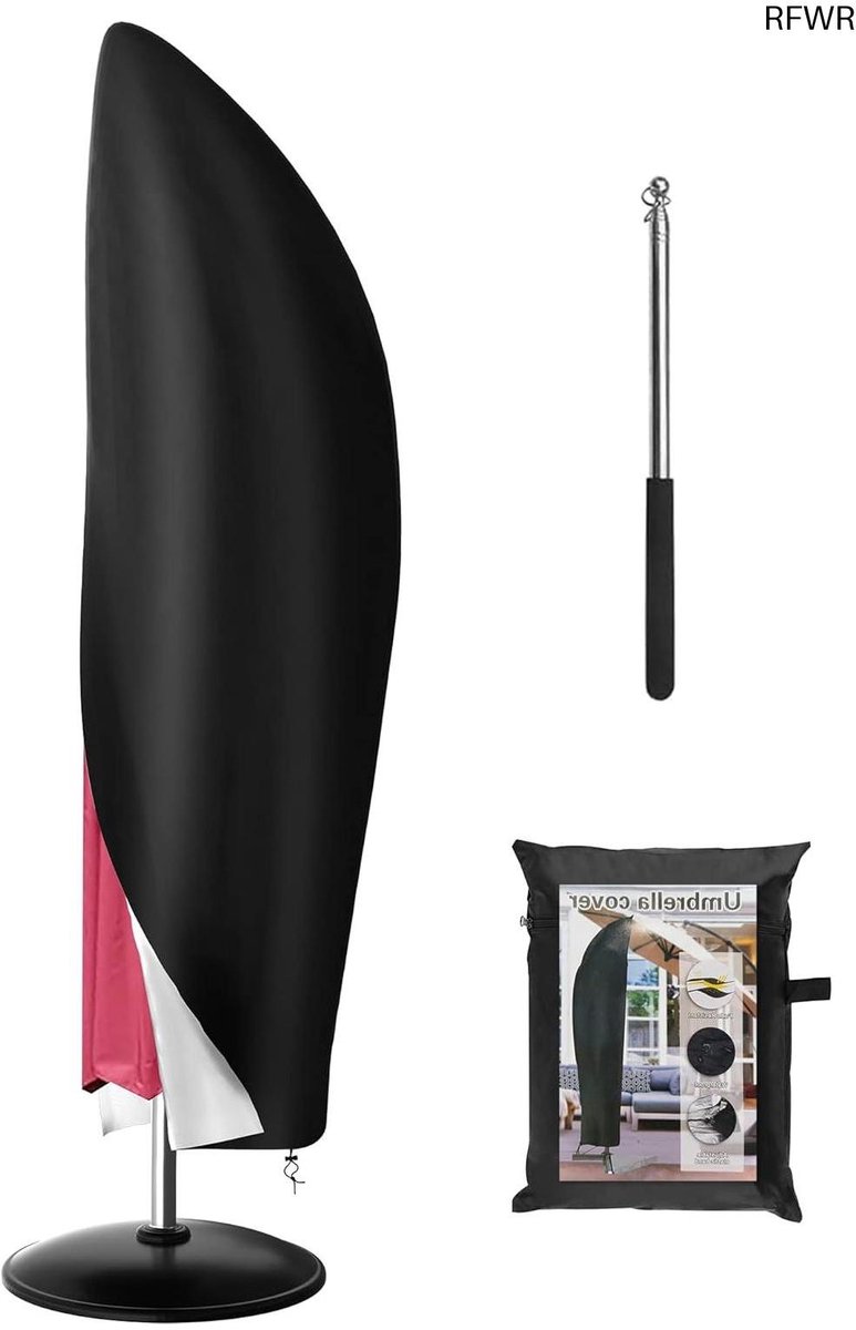RFWR Waterdichte Parasol Beschermhoes 2-4m - UV Bescherming, Scheurvast en Stofdicht Zwart