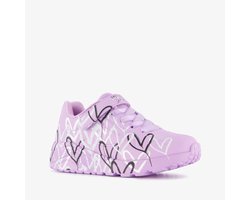 Skechers Uno Lite - Love meisjes sneakers met hartjes lichtpaars - Maat 38 - Extra comfort - Memory Foam