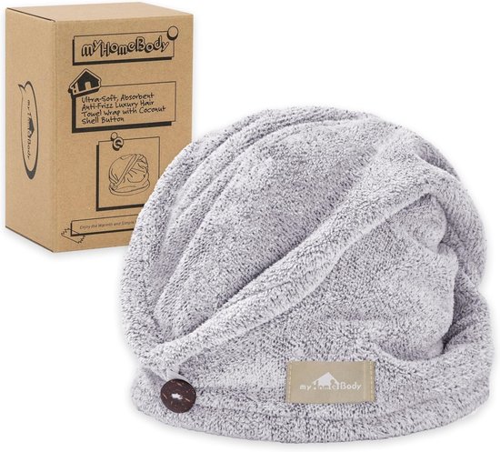 Tulban Handdoek Met Knoop Bamboe Microvezel Haartulband Voor Het Haar Koolstofvezel Haarhanddoek Sneldrogend Super Absorberend En Zacht Voor Lang Haar En Alle Haartypes 25x65cm 3 Stuks Grijs