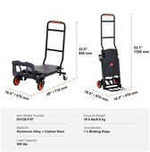 Bol.com Steekwagen - Steekkar - Steekwagen Opvouwbaar - Transportkar - voor Magazijn en Supermarkt - 300lbs - Transportwagen - A... aanbieding