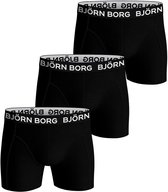 Bol.com Björn Borg Cotton Stretch Boxershort - Zwart - 3 stuks - Heren onderbroeken - Boxer - Maat L aanbieding