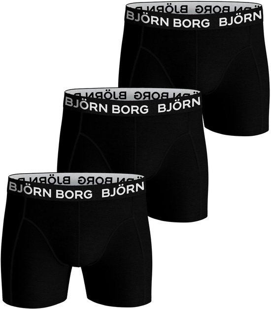 Björn Borg Cotton Stretch Boxershort – Zwart – 3 stuks – Heren onderbroeken – Boxer – Maat L