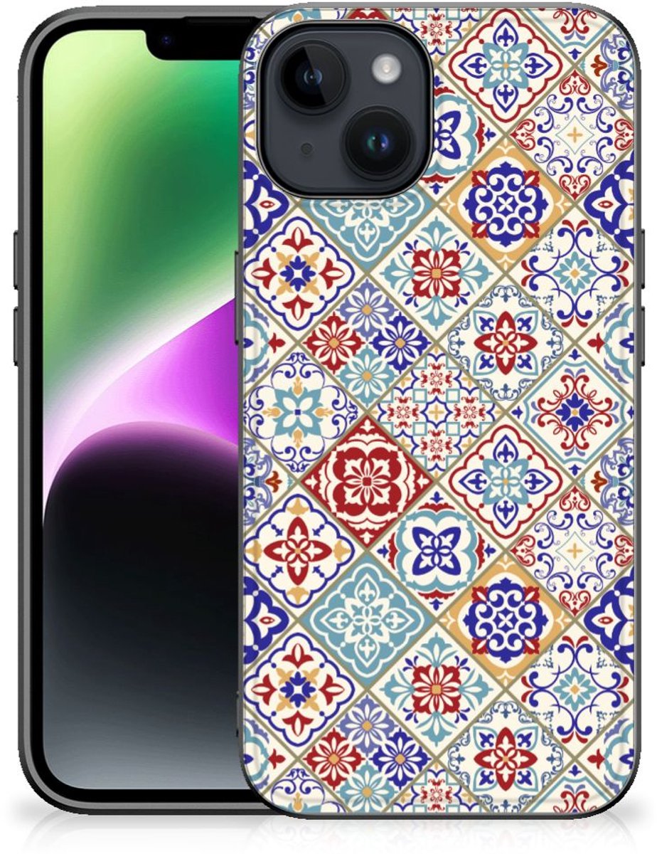 Back Cover voor iPhone 15 Marmeren Print Telefoonhoesje Tiles Color