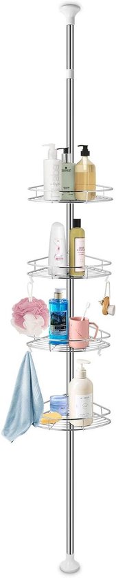 ARIIKON Telescopische kledingdroogrek draagbare kleerhanger indoor kledingstandaard met 4 armen en haak verstelbare hoogte voor thuiskantoor, hal, slaapkamer, woonkamer, grijs