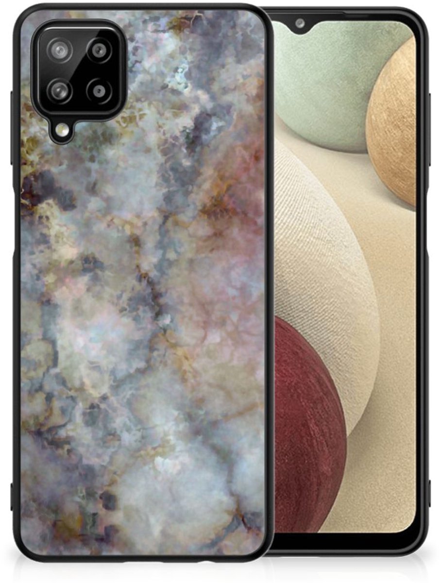 Samsung Galaxy A12 Marmeren Print Telefoonhoesje Marmer Grijs