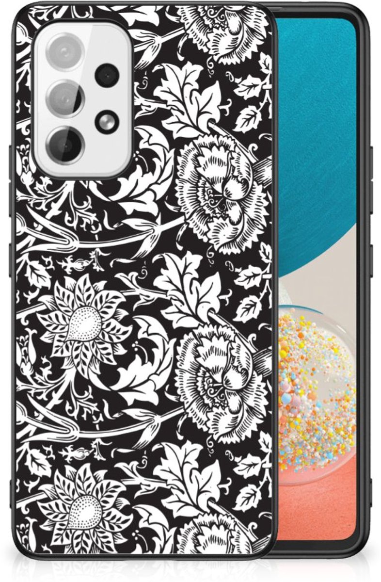 Samsung Galaxy A53 Bloemen Hoesje Black Flowers