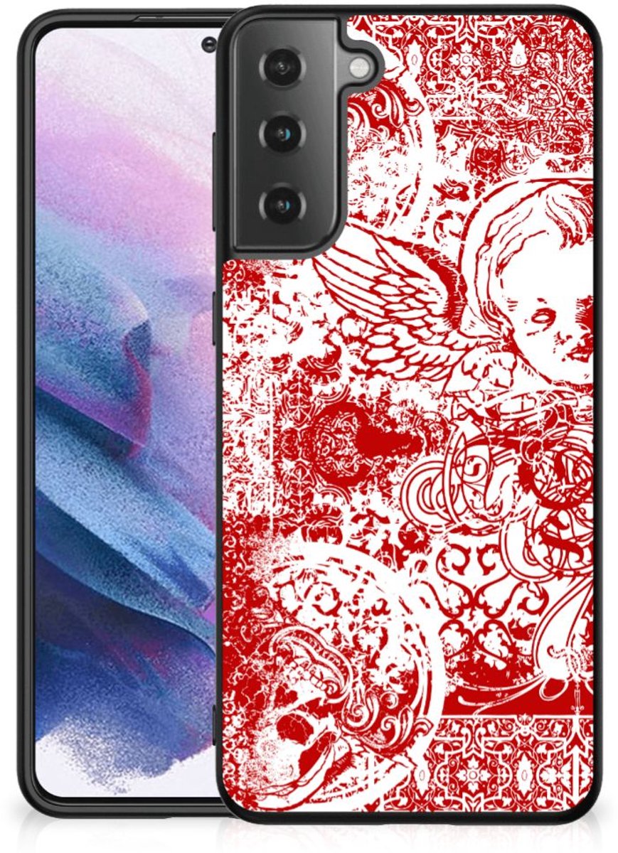 Telefoonhoesje Samsung Galaxy S21 Plus Angel Skull Rood