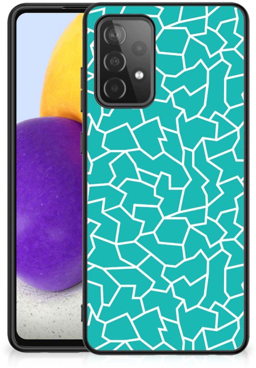 Samsung Galaxy A72 (5G/4G) Leuk Telefoonhoesje Cracks Blue