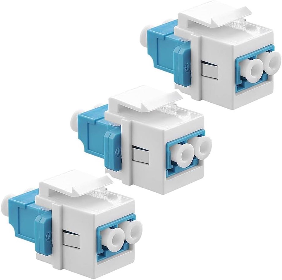 3 stuks LC naar LC Koppelaar Multimode Vezel LC Vezel Koppelstuk Vrouw naar Vrouw Aansluiting Keystone Jack LC Vezel Module voor Muur Panelen Patch Panelen - Glasvezel Patch Panel Accessoires