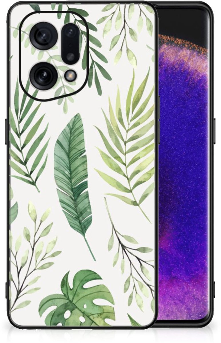OPPO Find X5 Bloemen Hoesje Leaves