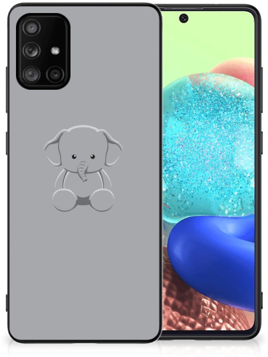 Samsung Galaxy A71 Hoesje Grijs Baby Olifant