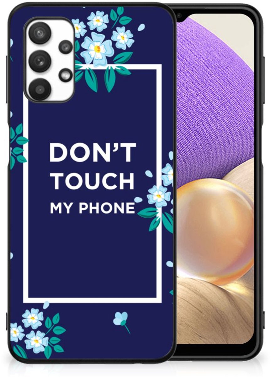 Samsung Galaxy A32 5G Telefoon Hoesje Flowers Blue DTMP
