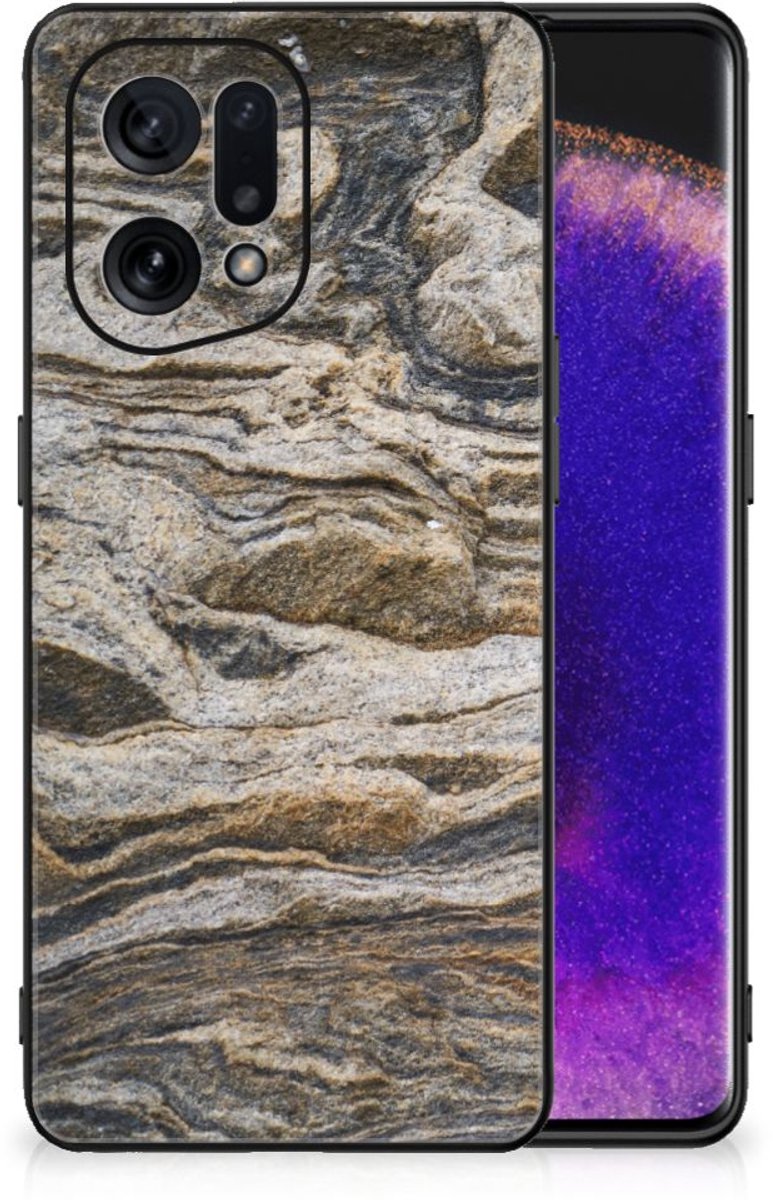 OPPO Find X5 Marmeren Print Telefoonhoesje Steen