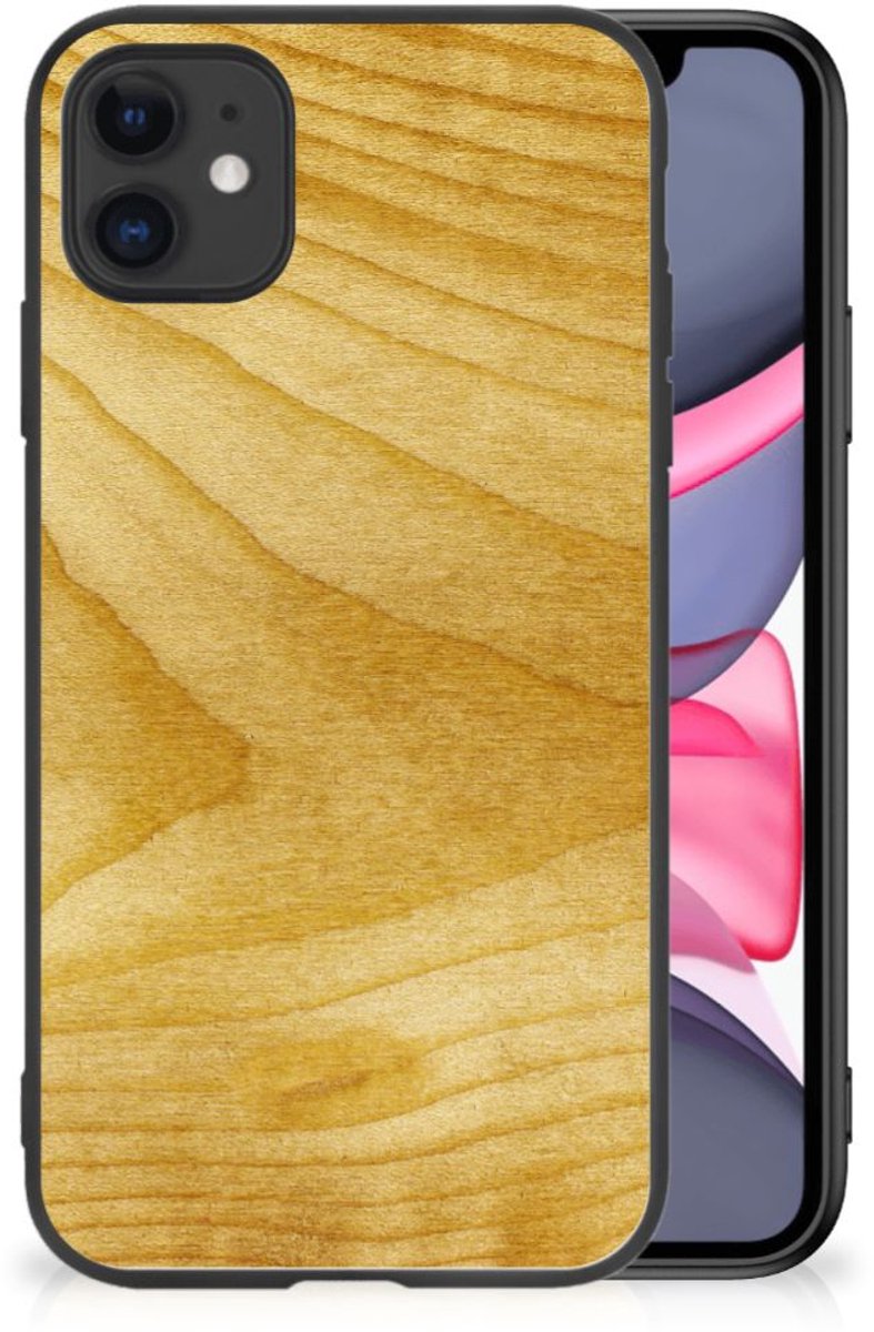iPhone 11 Houten Print Telefoonhoesje Licht Hout