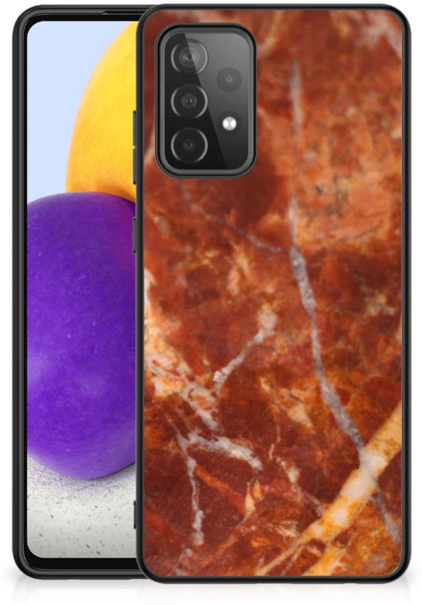 Samsung Galaxy A72 (5G/4G) Marmeren Print Telefoonhoesje Marmer Bruin