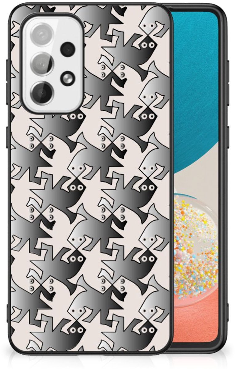 Samsung Galaxy A73 Dierenprint Telefoonhoesje Salamander Grey