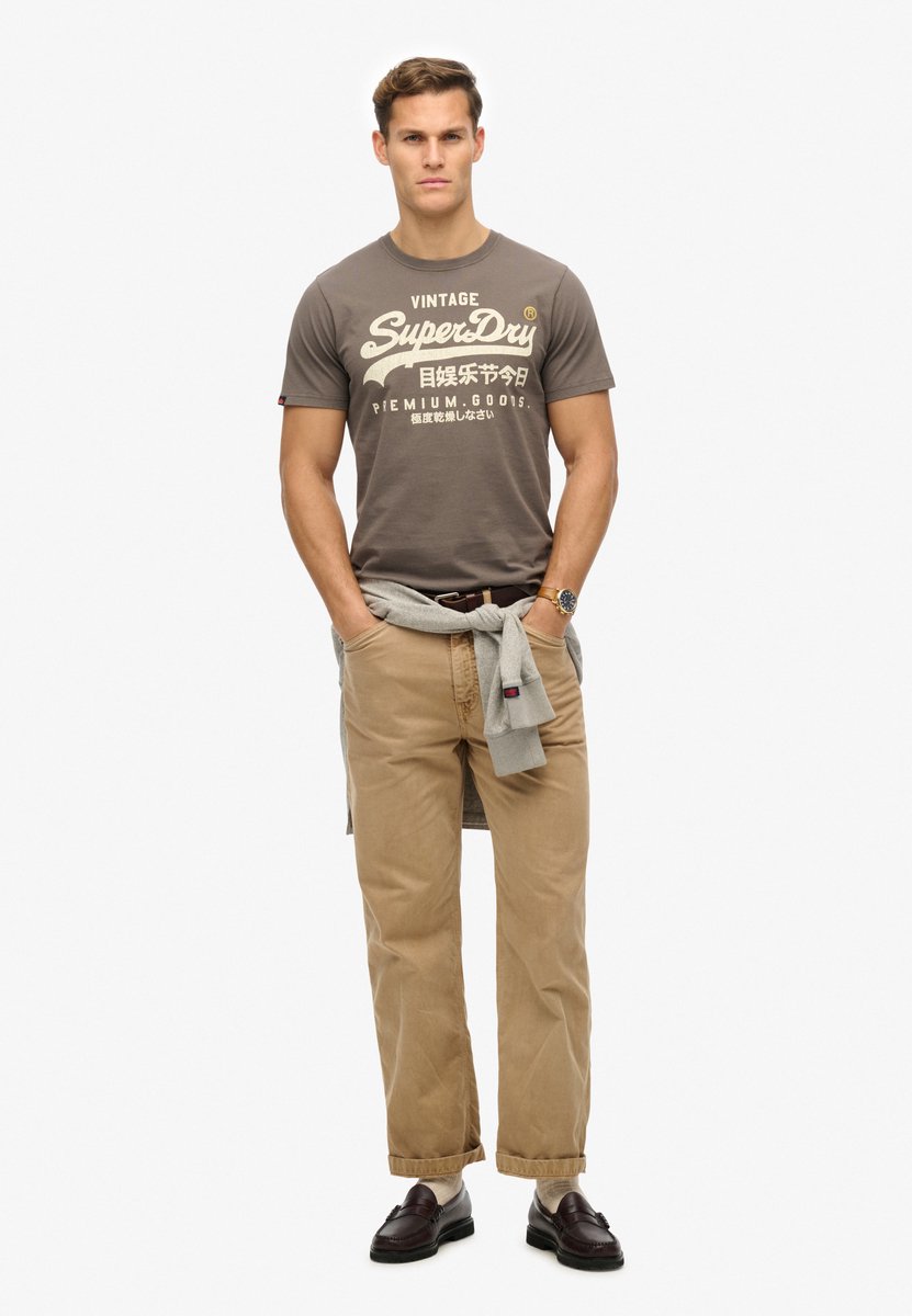 Superdry Vintage Logo Workwear Relaxed T-shirt Heren T-shirts Zwart