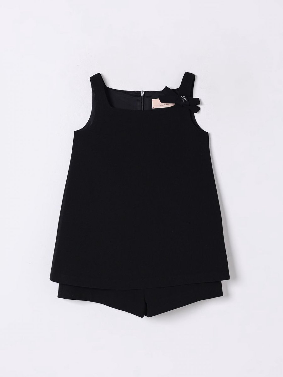 Girls Special Occasion Dress with Bow Kids - Black Ropes Cords